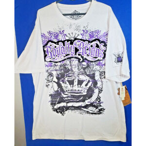 Attitude Gold Royalty Reigns White T-Shirt Men's 3XL White Crown Graphic New